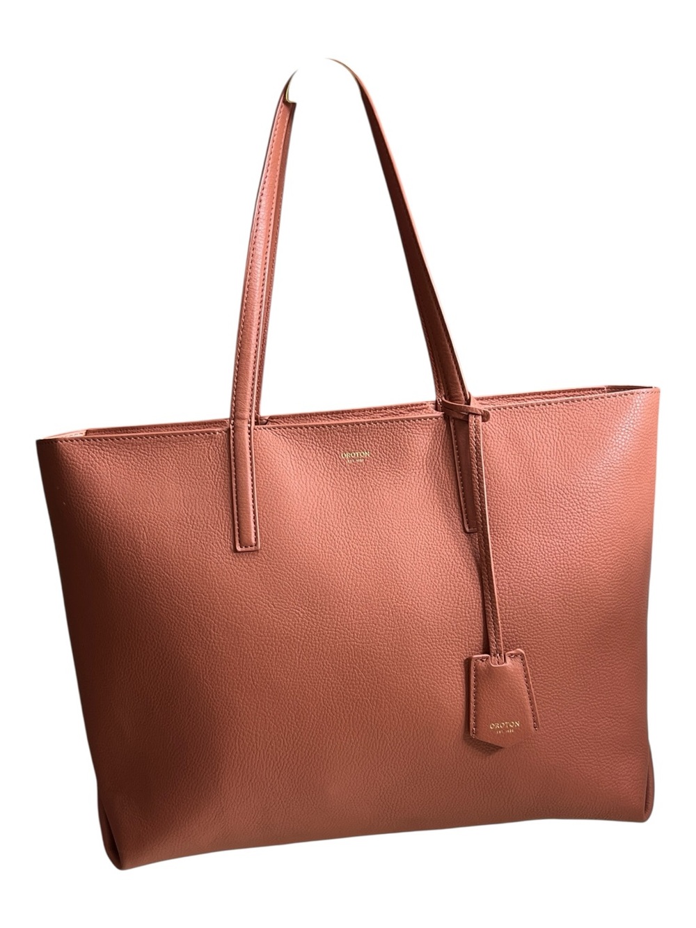 Oroton Duo Medium Tote in a textured pebble leather